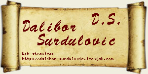 Dalibor Surdulović vizit kartica